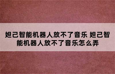 妲己智能机器人放不了音乐 妲己智能机器人放不了音乐怎么弄